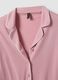Pink pure viscose pyjamas with V-neck and contrast piping_5