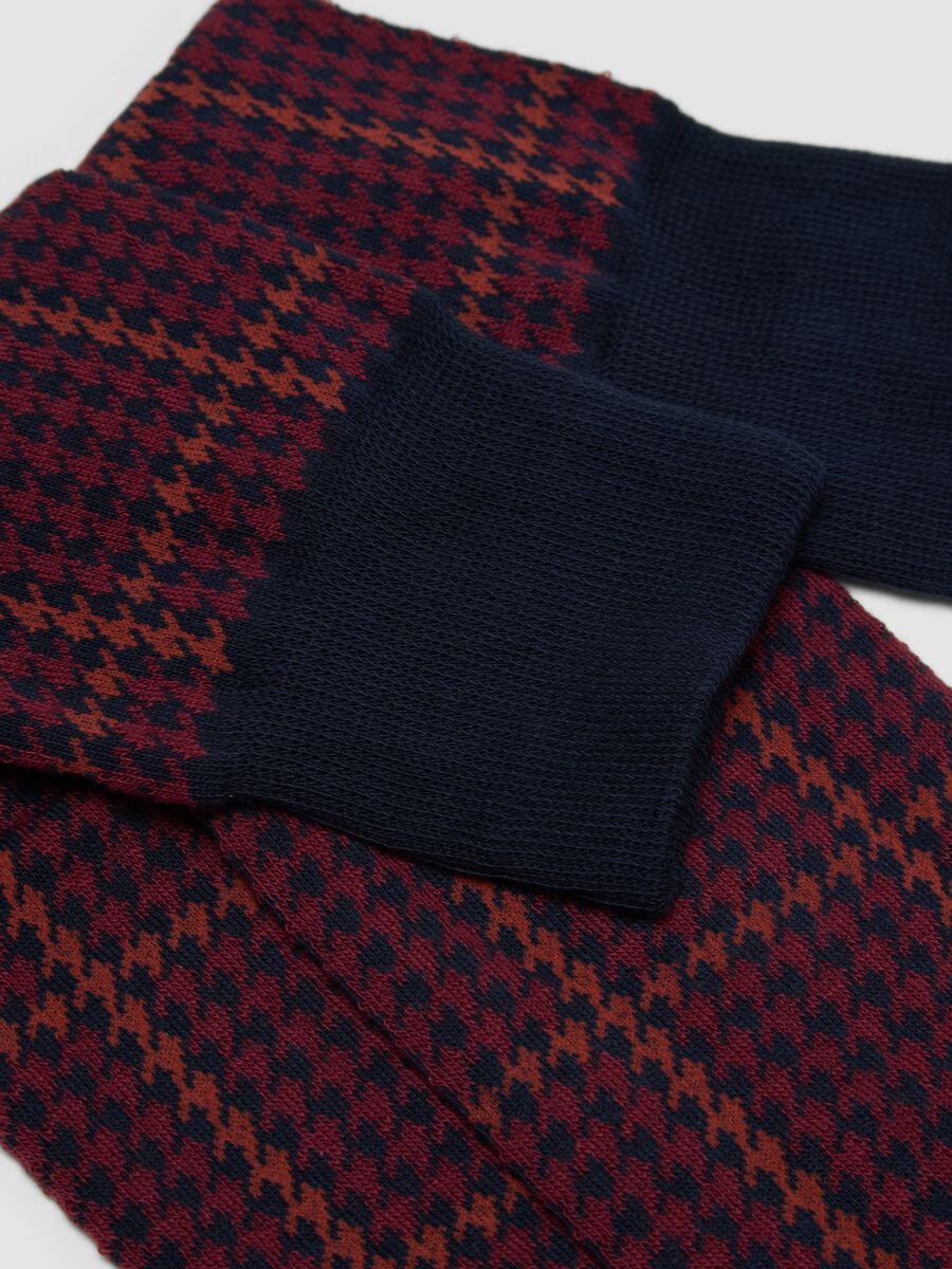 Calze lunghe blu navy in cotone elasticizzato_1