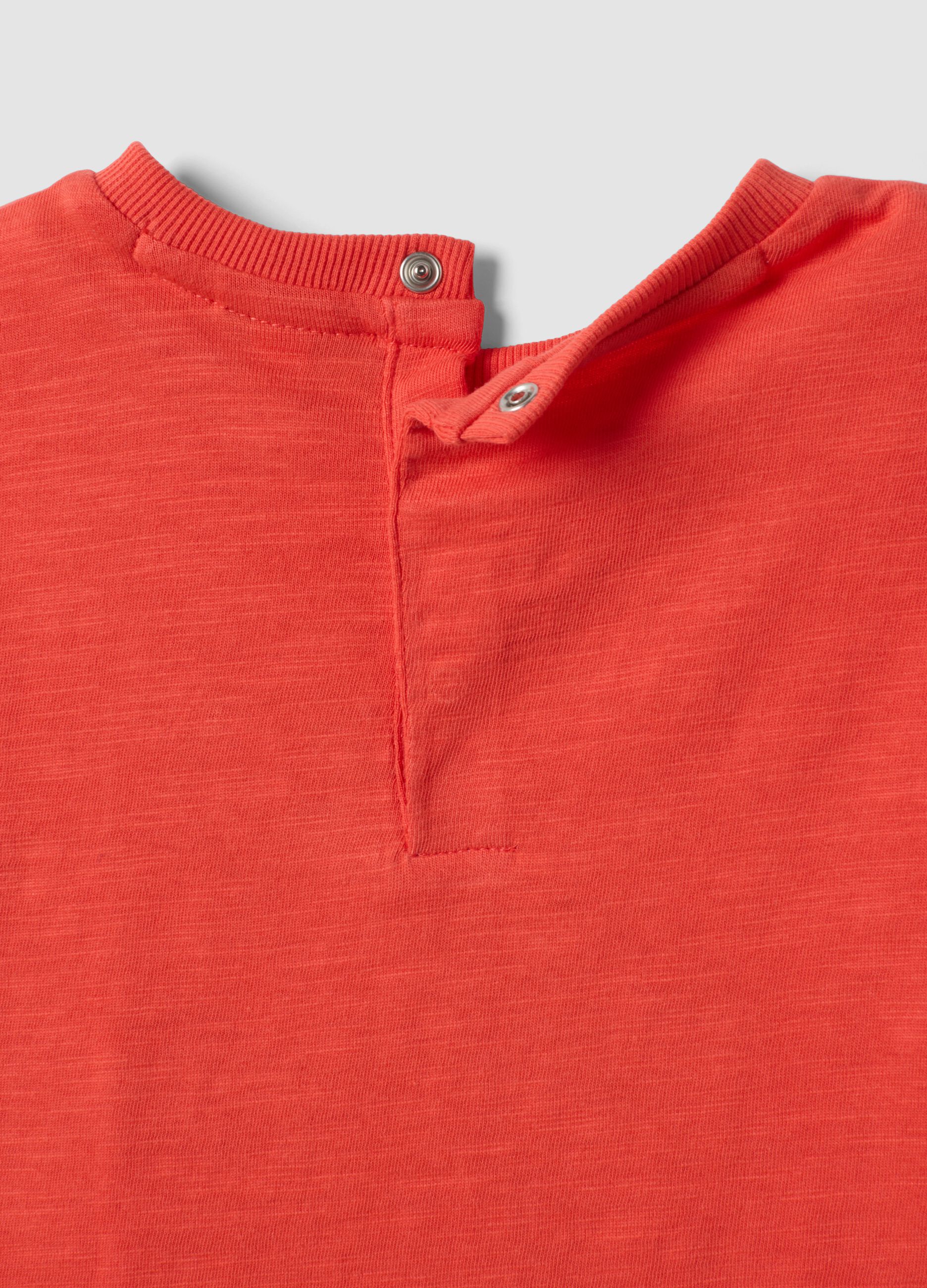 Red short-sleeve pure cotton oversized fit T-shirt for baby boy
