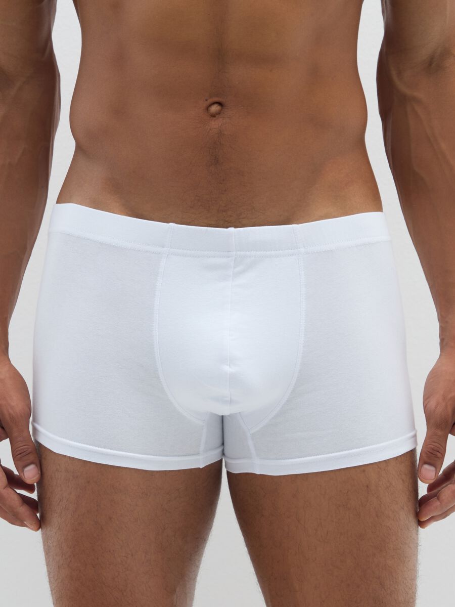 Tripack di boxer in cotone elasticizzato bianco regular fit_1