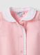 Pink pure cotton baby onesie with a pointed collar_2