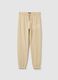Boys' regular fit beige pure cotton trousers_3