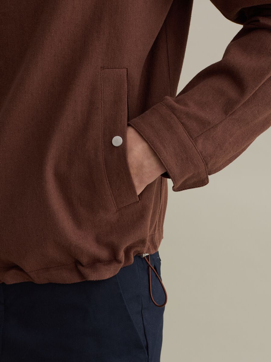 Full-zip bomber jacket in cotton and linen_2