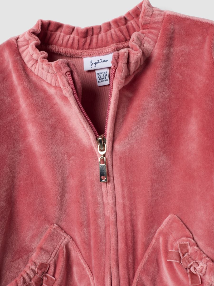 Pink stretch fabric set with crew neck_2