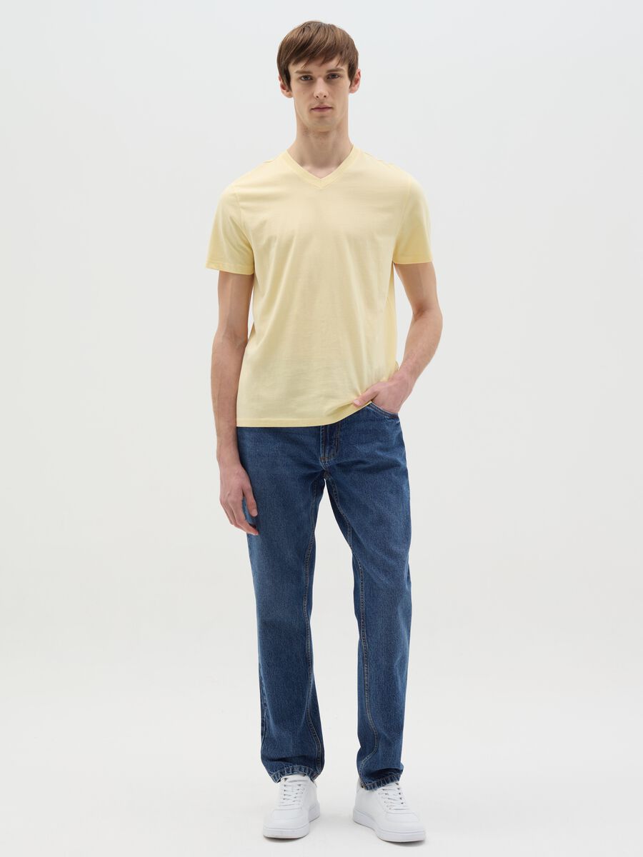 Organic cotton T-shirt with V neck_1