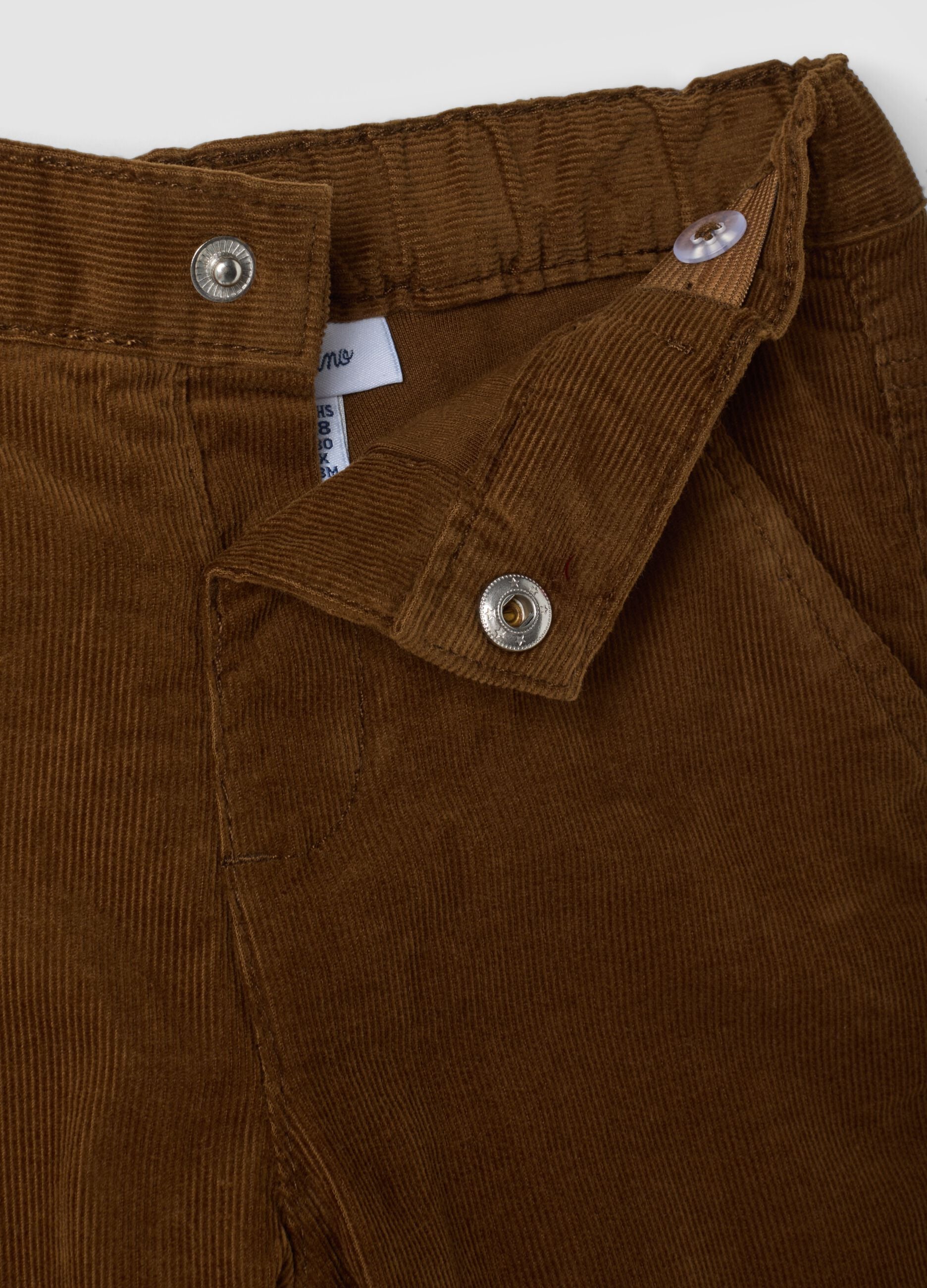 Pantaloni marroni in puro cotone regular fit