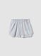 Shorts grigi in misto cotone con vita elasticizzata per ragazza comfort fit_0