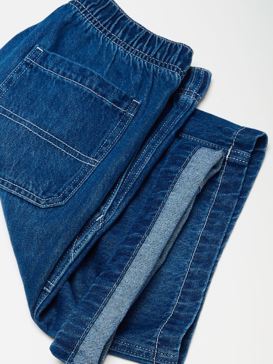 Bermuda joggers in denim with pockets_2