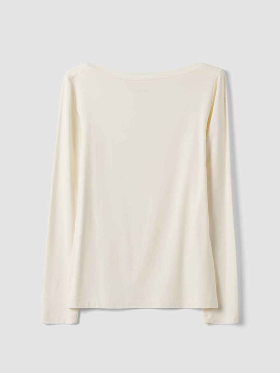 T-shirt bianca in viscosa elasticizzata slim fit_6