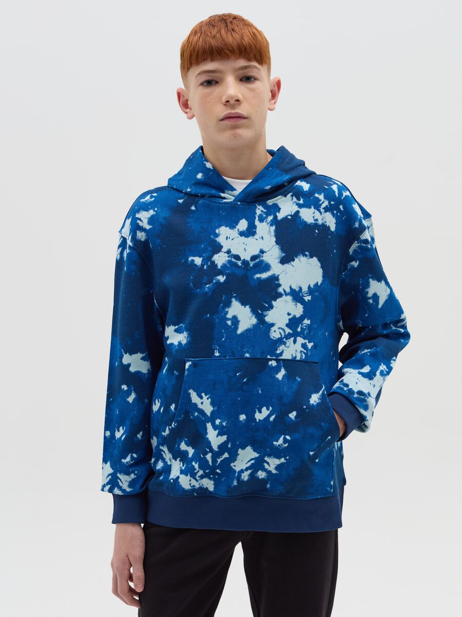 Felpa Tie Dye in French Terry con cappuccio_0