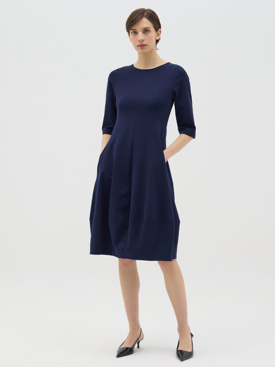 Blue midi dress with pockets_0