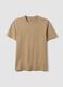Beige short sleeve pure cotton T-shirt regular fit_4