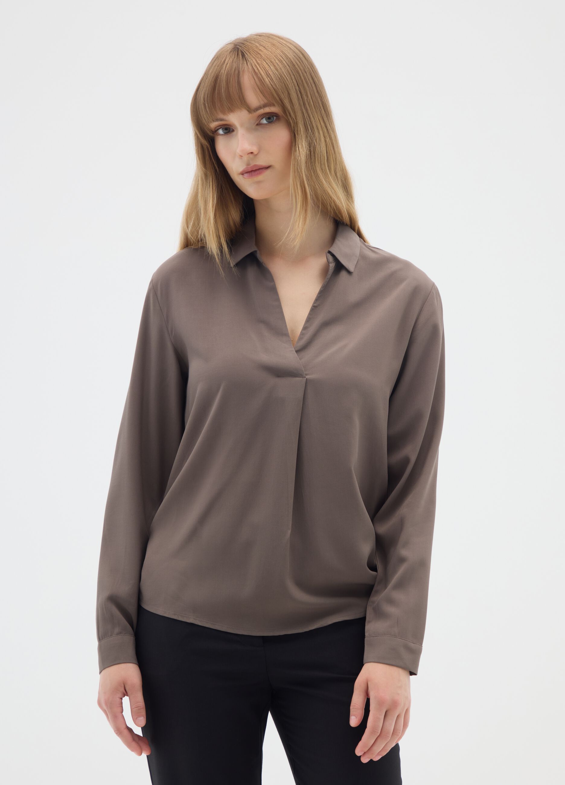 Brown Viscose Shirt