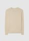 Beige cotton sweater with jacquard pattern_4