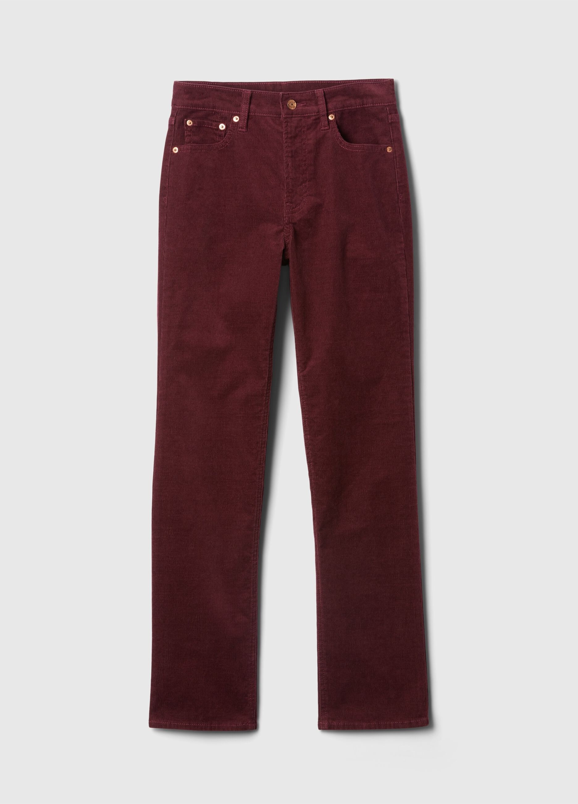 Straight high-rise trousers in corduroy