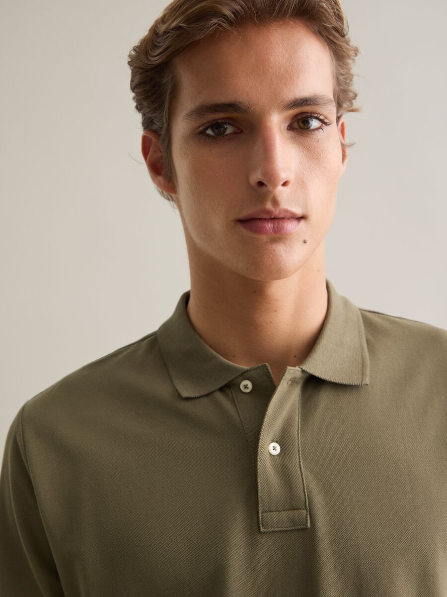 Green short sleeve cotton polo_2