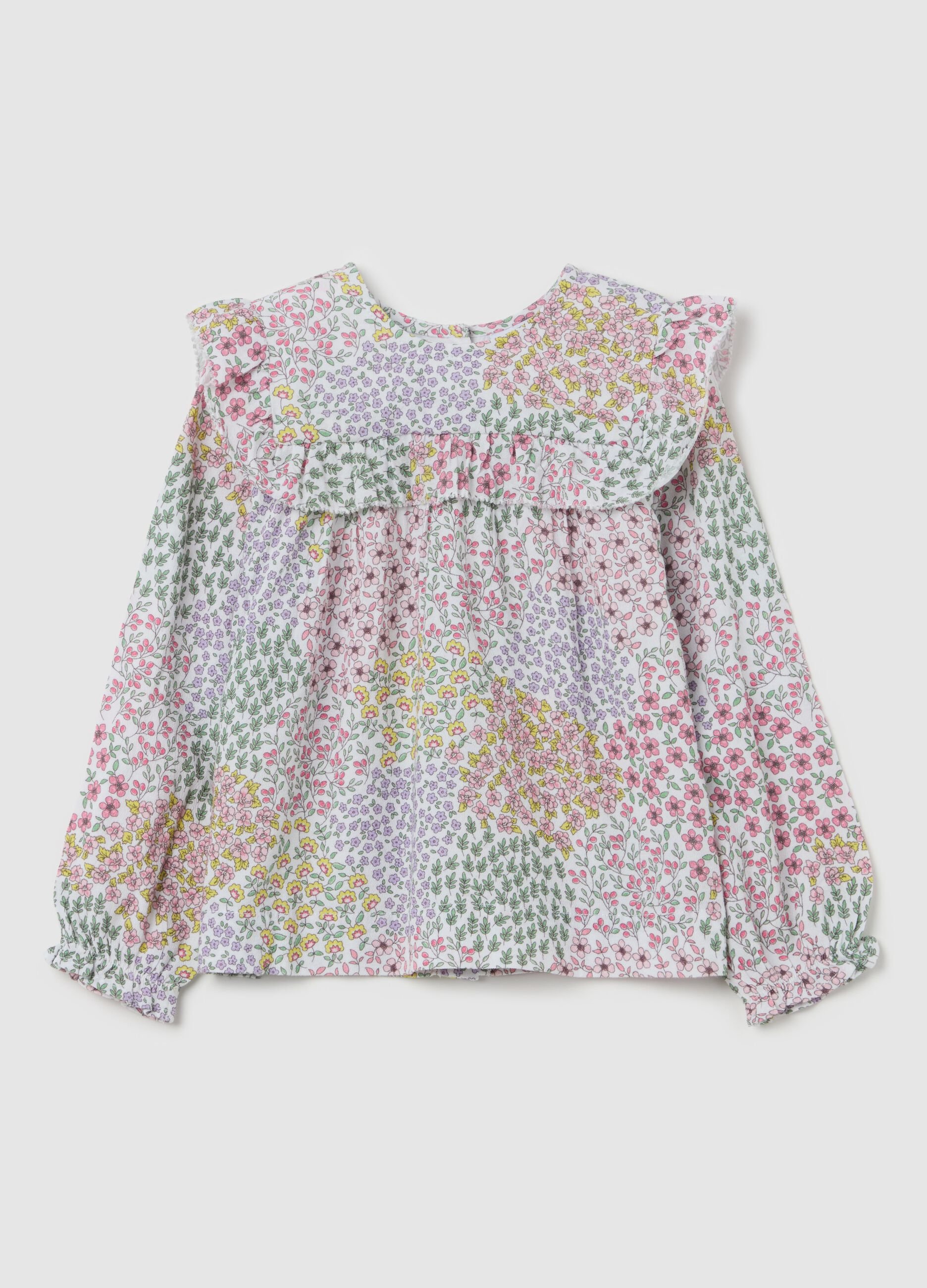 Floral shirt with frills