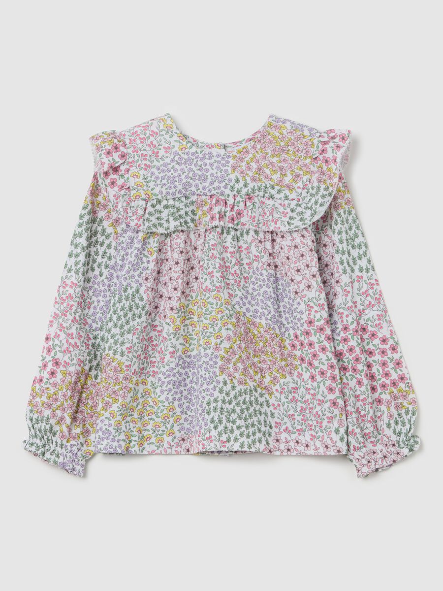 Floral shirt with frills_0