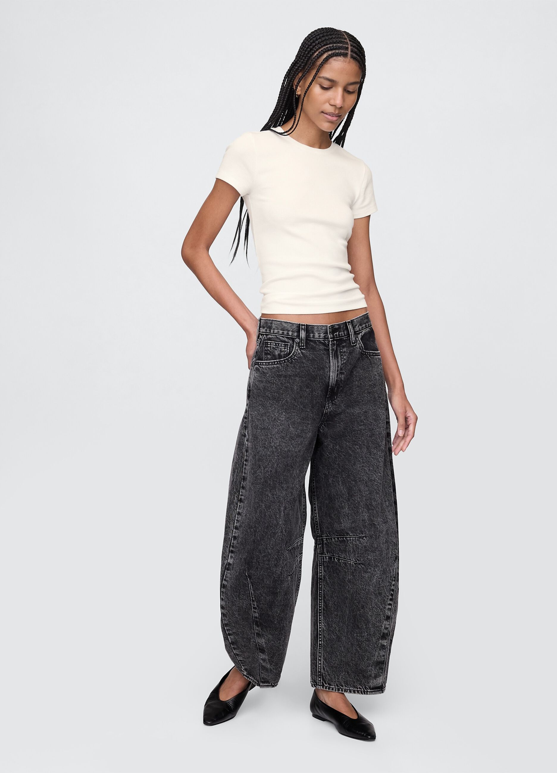 White cotton and stretch modal T-shirt by Gap