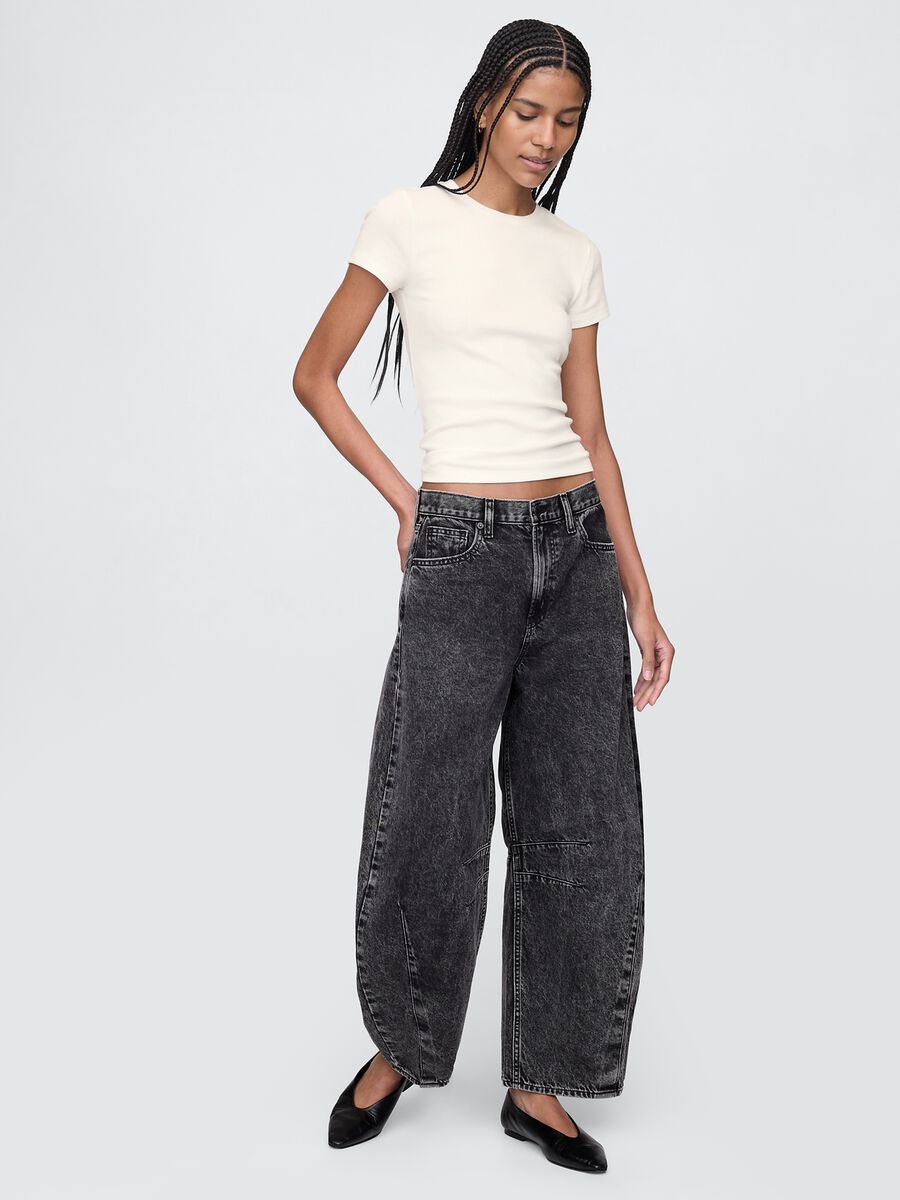 White cotton and stretch modal T-shirt by Gap_1