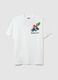Relaxed fit white pure cotton t-shirt featuring Super Mario_4
