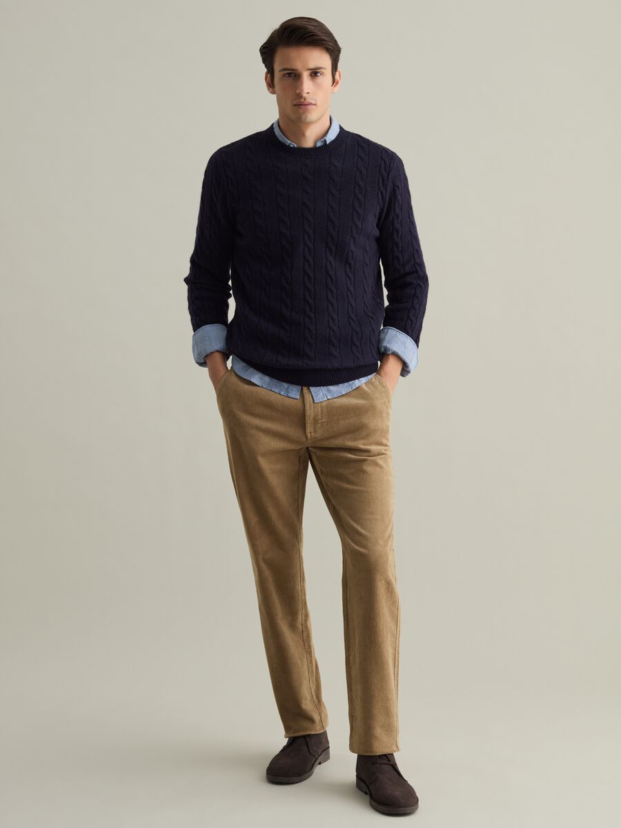 Pullover in cable-knit lambswool_1