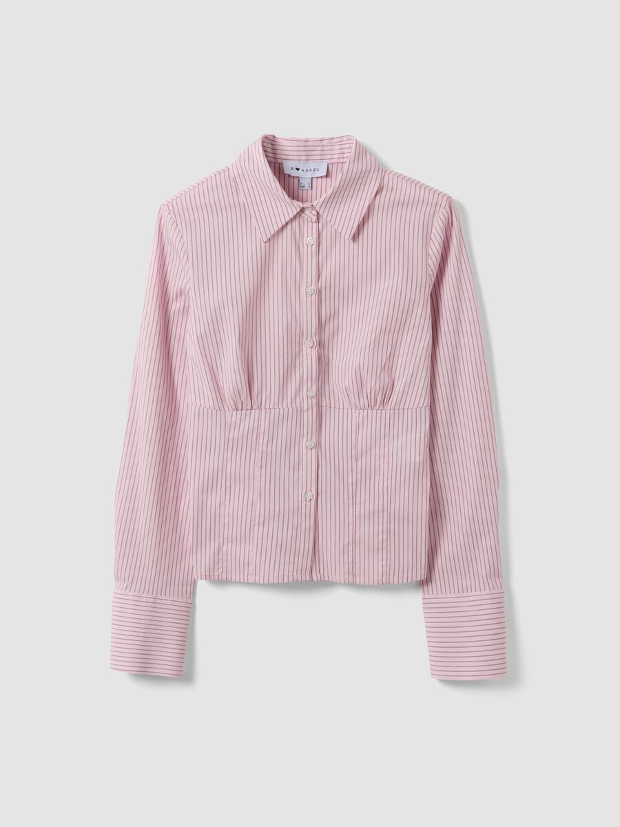 Pink striped slim-fit stretch cotton shirt_4