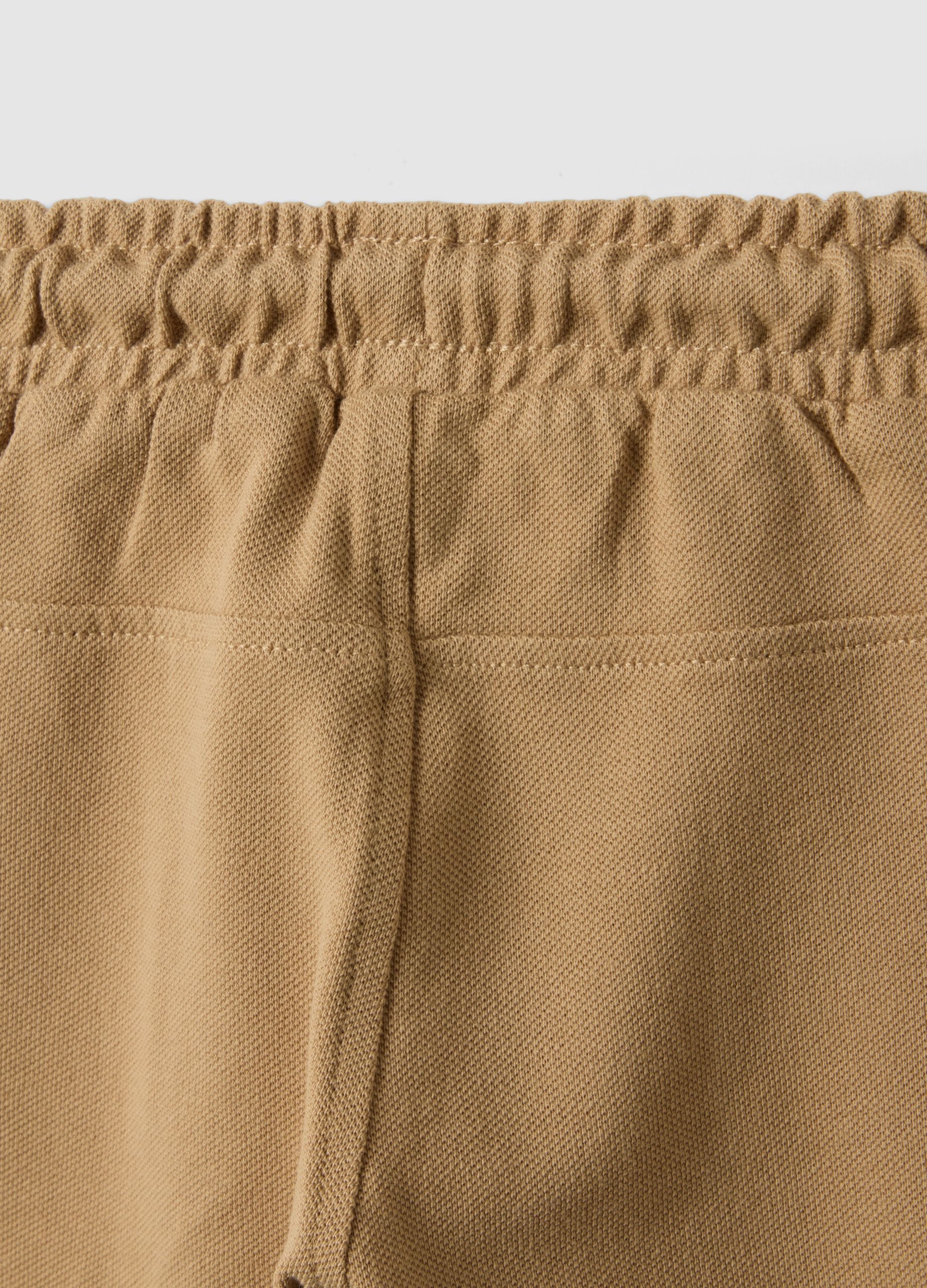 Boys' Regular Fit Beige Pure Cotton Shorts