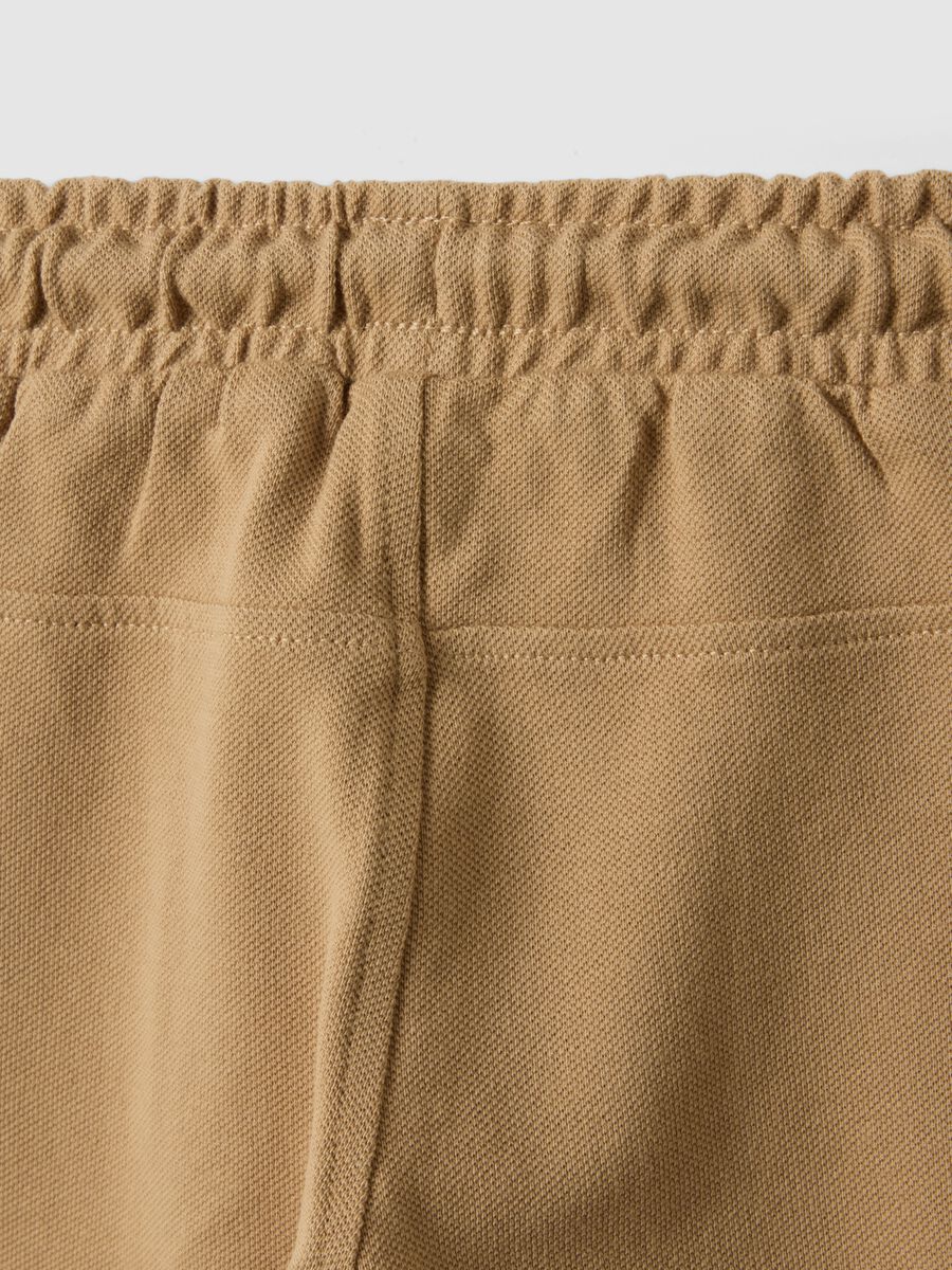 Boys' Regular Fit Beige Pure Cotton Shorts_3