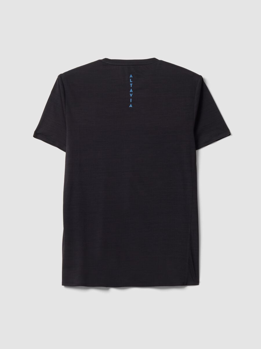 T-shirt traspirante nera girocollo slim fit ALTAVIA RUNNING_1