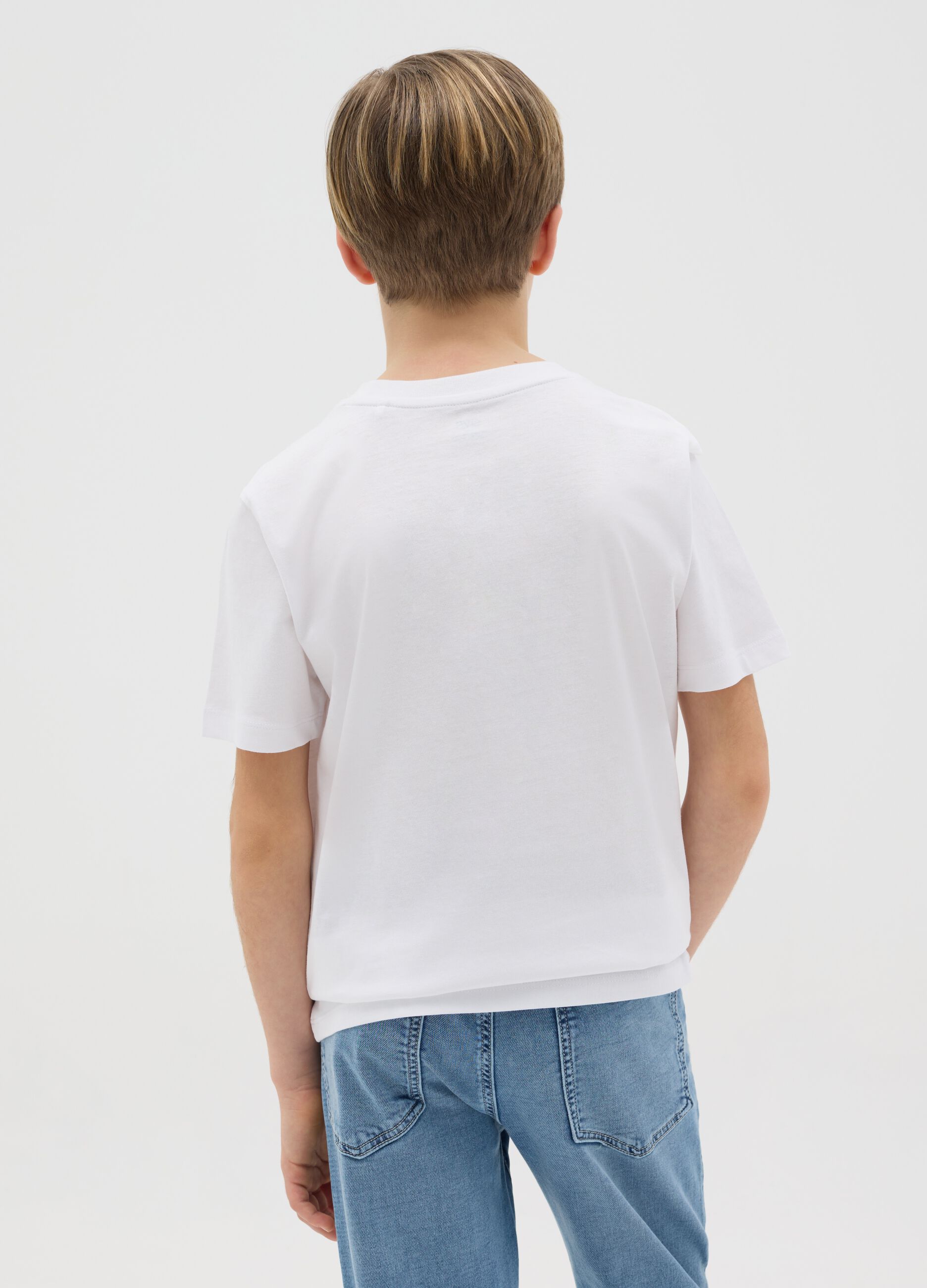 Cotton T-shirt with "TAKE THE RISK" print