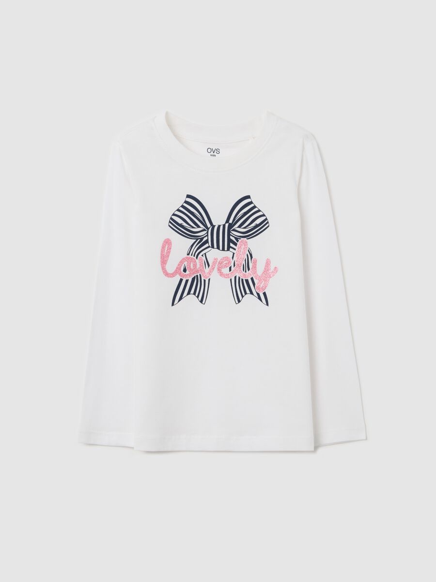 "Lovely" T-shirt with long sleeves in cotton_0