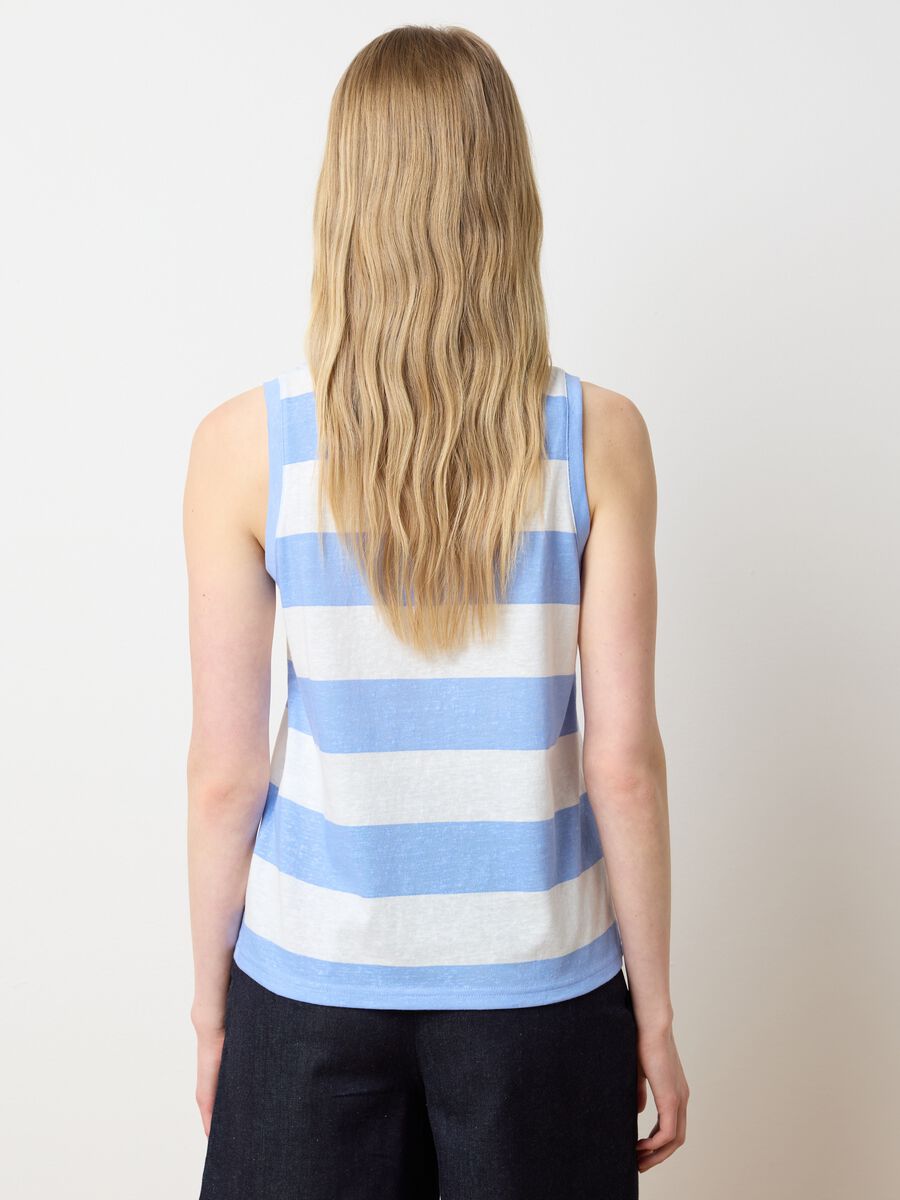 Blue and white striped vest LES COPAINS HOUSEBRAND_3