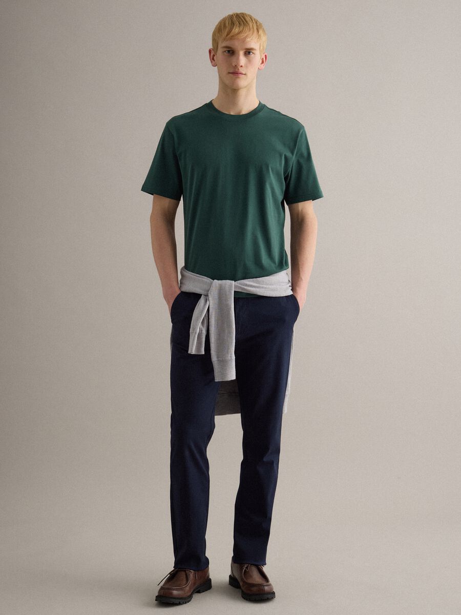 T-shirt girocollo in puro cotone verde relaxed fit_1