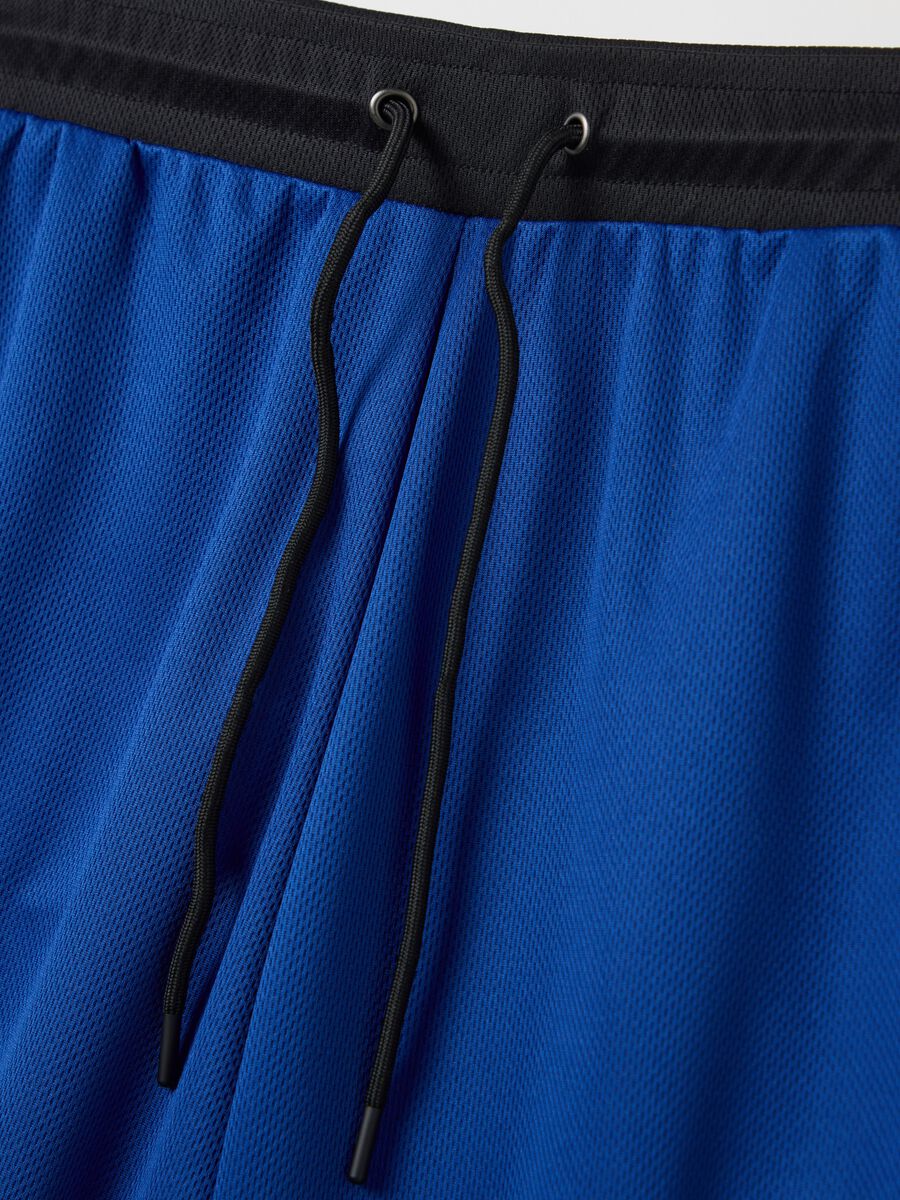 Men's Blue Bermuda Shorts in Mixed Fabric_5