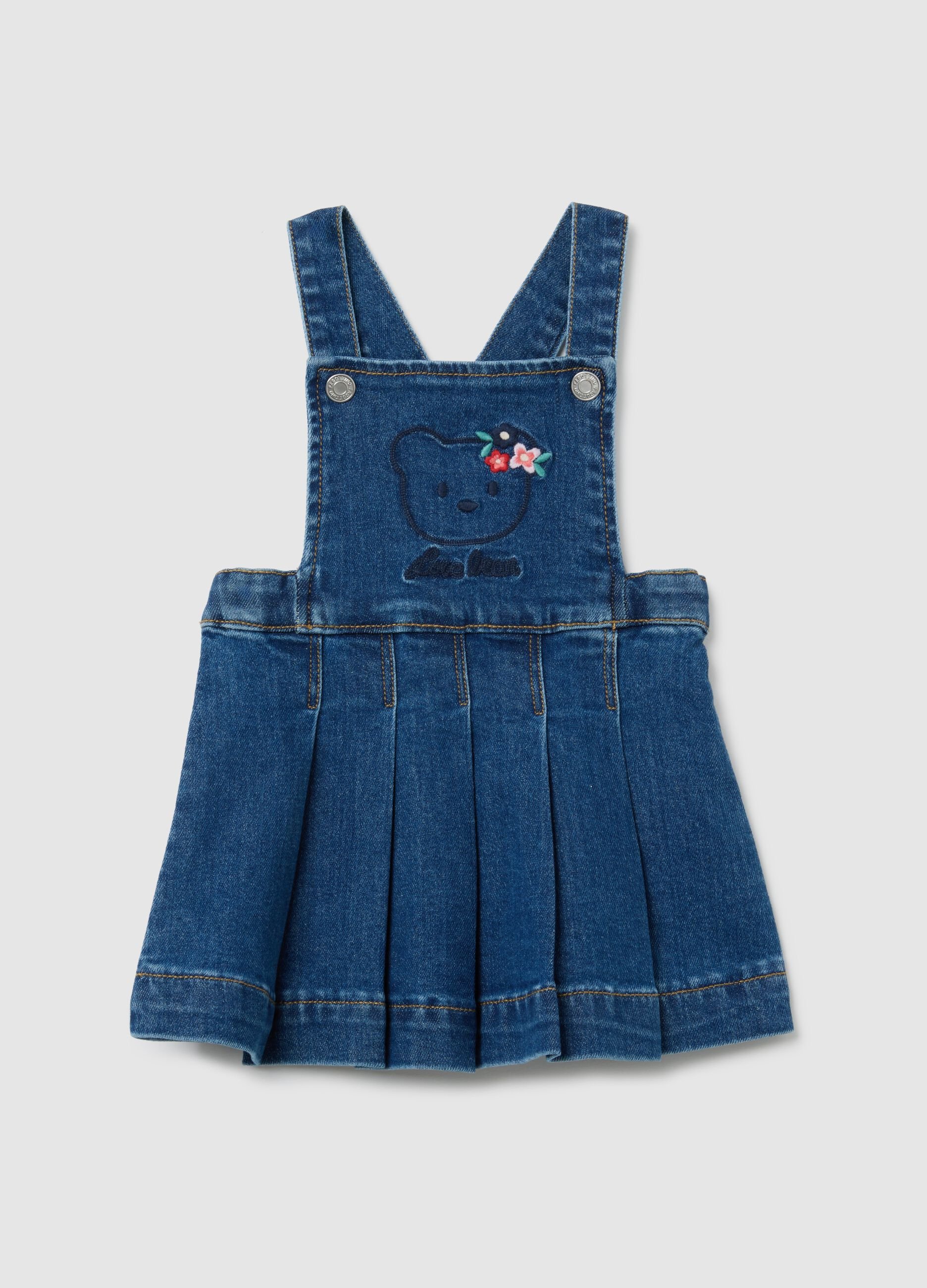 Blue Stretch Denim Baby Dress Regular Fit