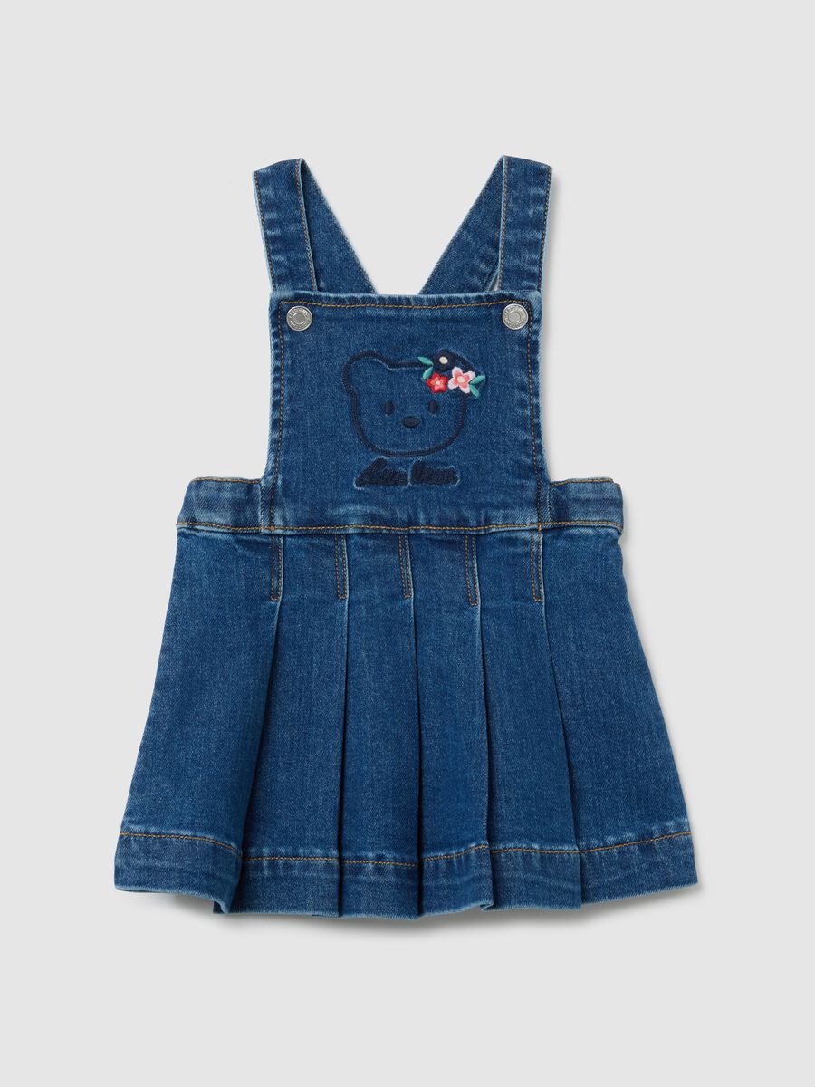 Abito da neonata in denim elasticizzato blu regular fit_0