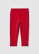 Girls' red regular fit stretch cotton leggings_0
