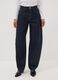 Dark wash pure cotton denim barrel-fit jeans_1
