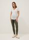 White maternity t-shirt with V-neck in stretchy cotton and modal_0