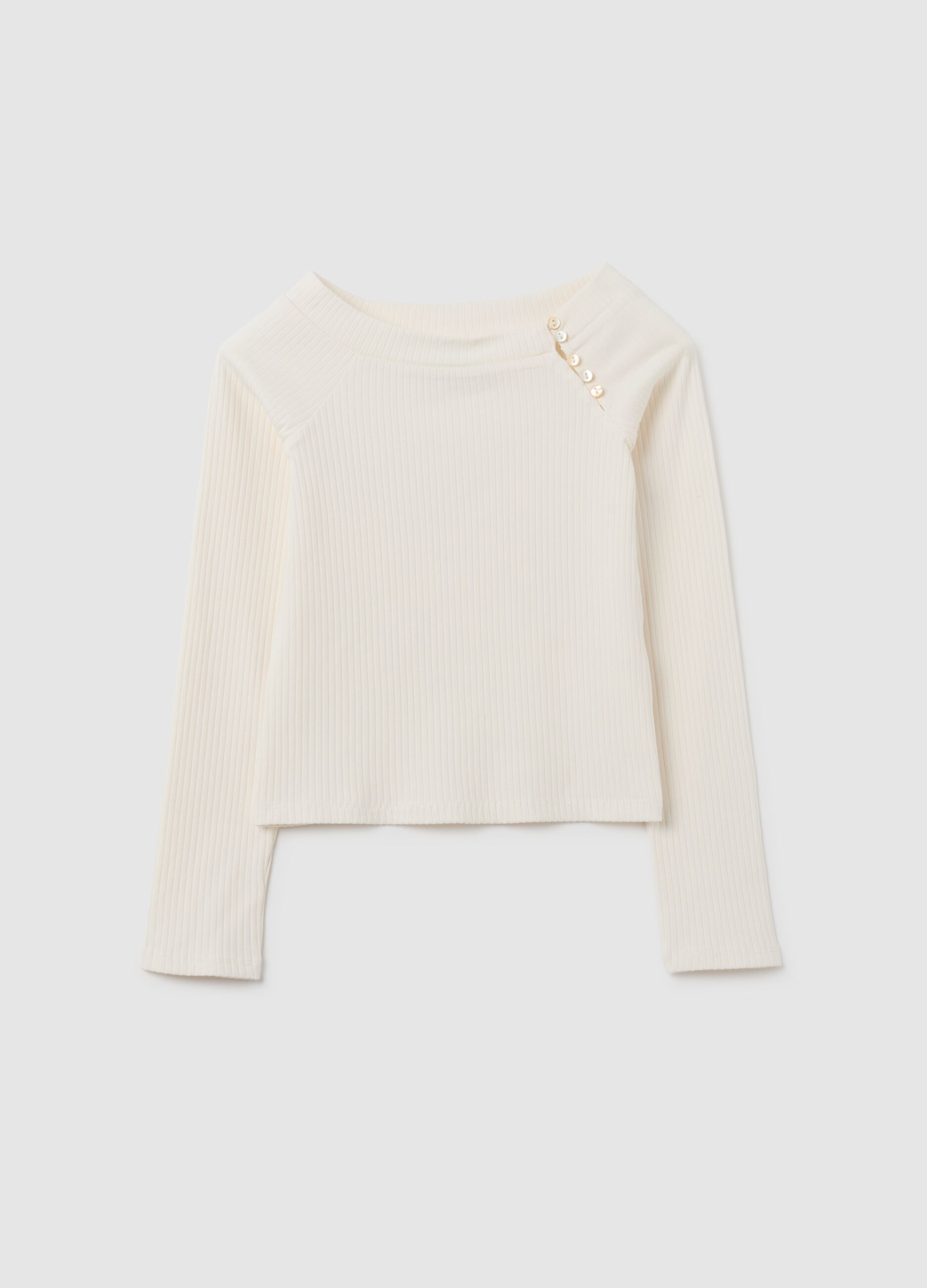 Maglia da ragazze in cotone bianco regular fit