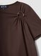 Brown pure cotton T-shirt with ring detail_5