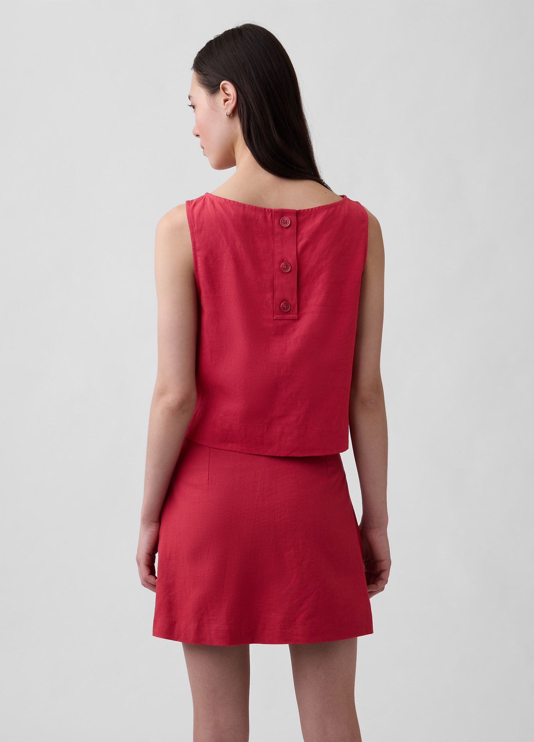 Linen-blend tank top