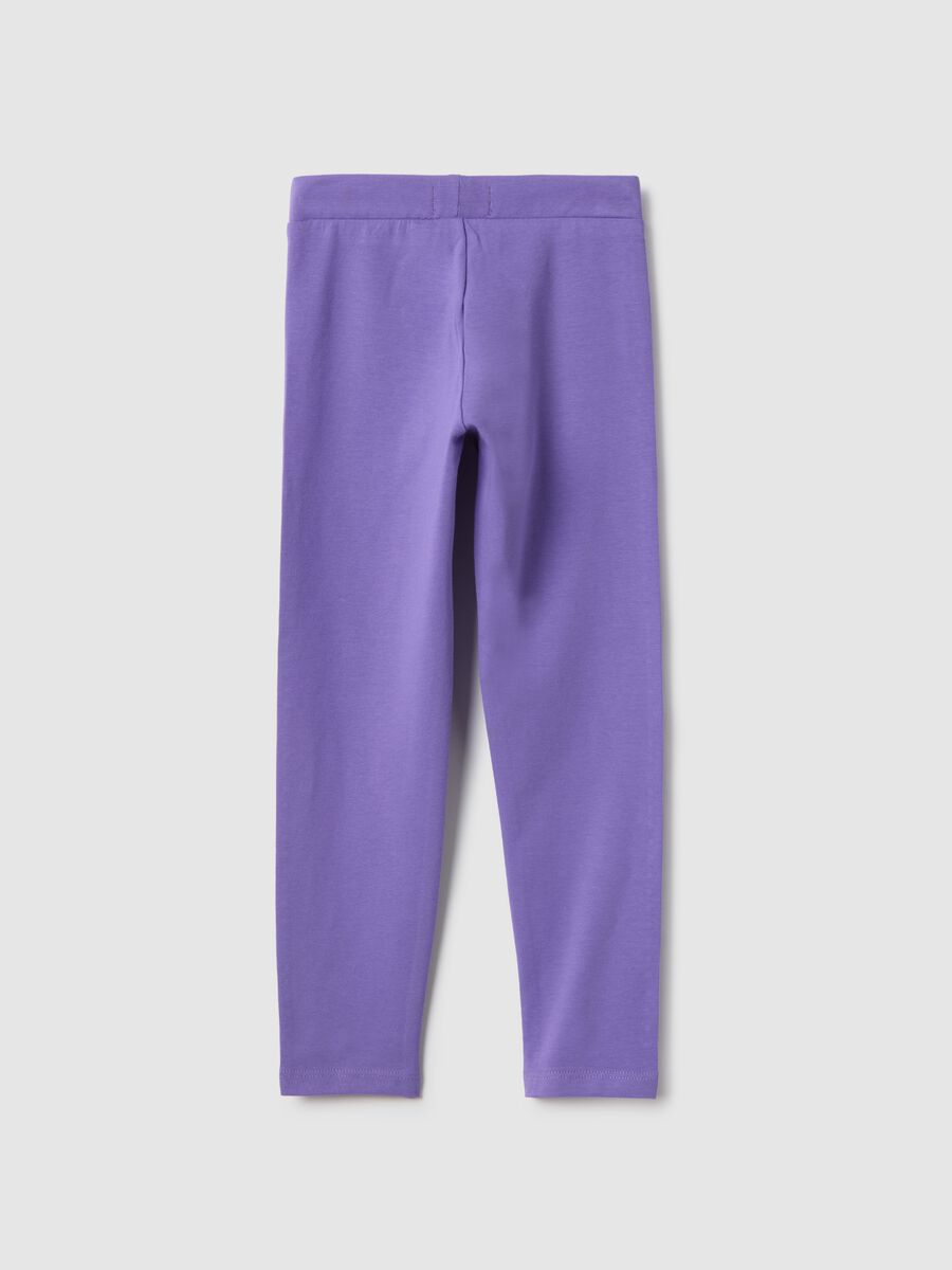 Girls' Violet Stretch Cotton Slim Fit Leggings_1