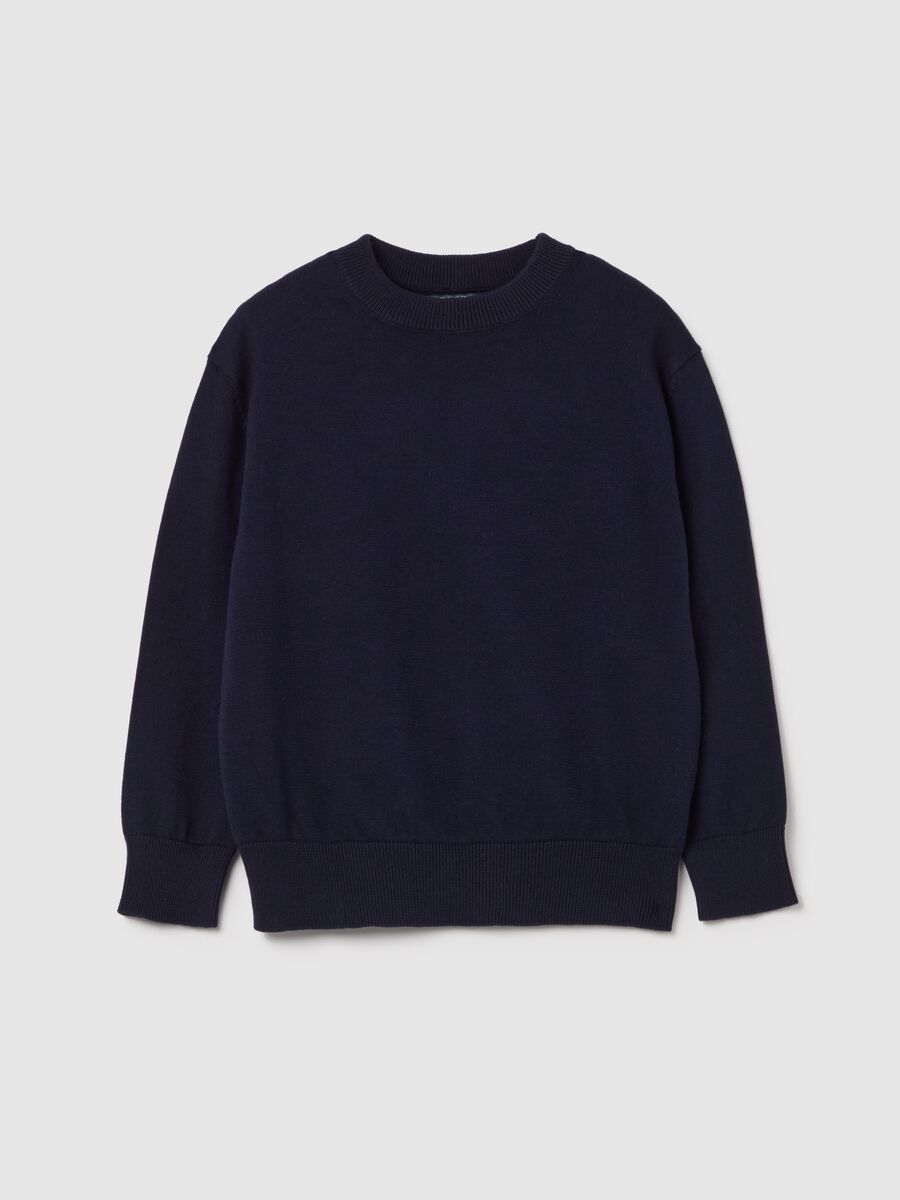 Solid colour cotton pullover_0