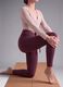 Leggings slim viola in tessuto elasticizzato a vita regular ALTAVIA STUDIO_1