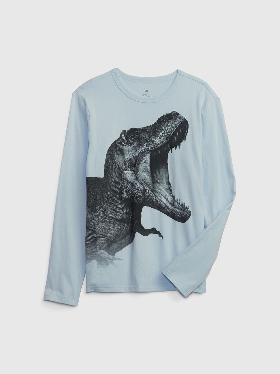 T-shirt a maniche lunghe stampa dinosauro_0