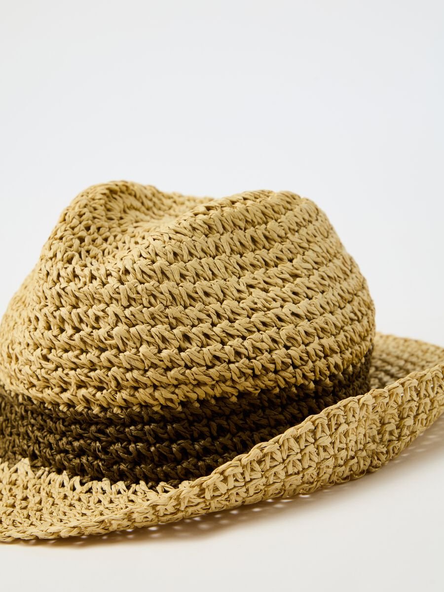 Raffia hat with contrasting detailing_2
