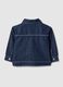 Blue regular fit pure cotton denim jacket with buttons for boy_1