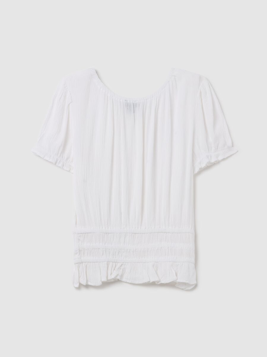 Crinkle T-shirt with frills and diamantés_4